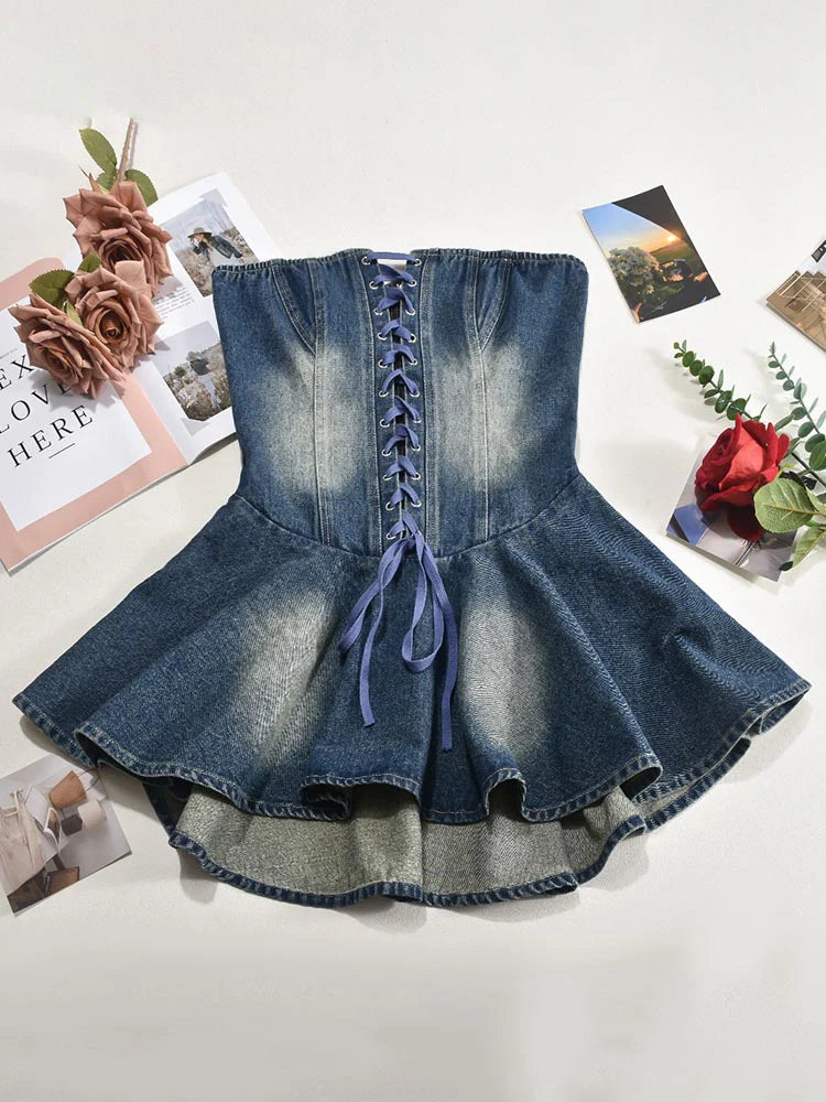 Olivia Mini Denim Dress