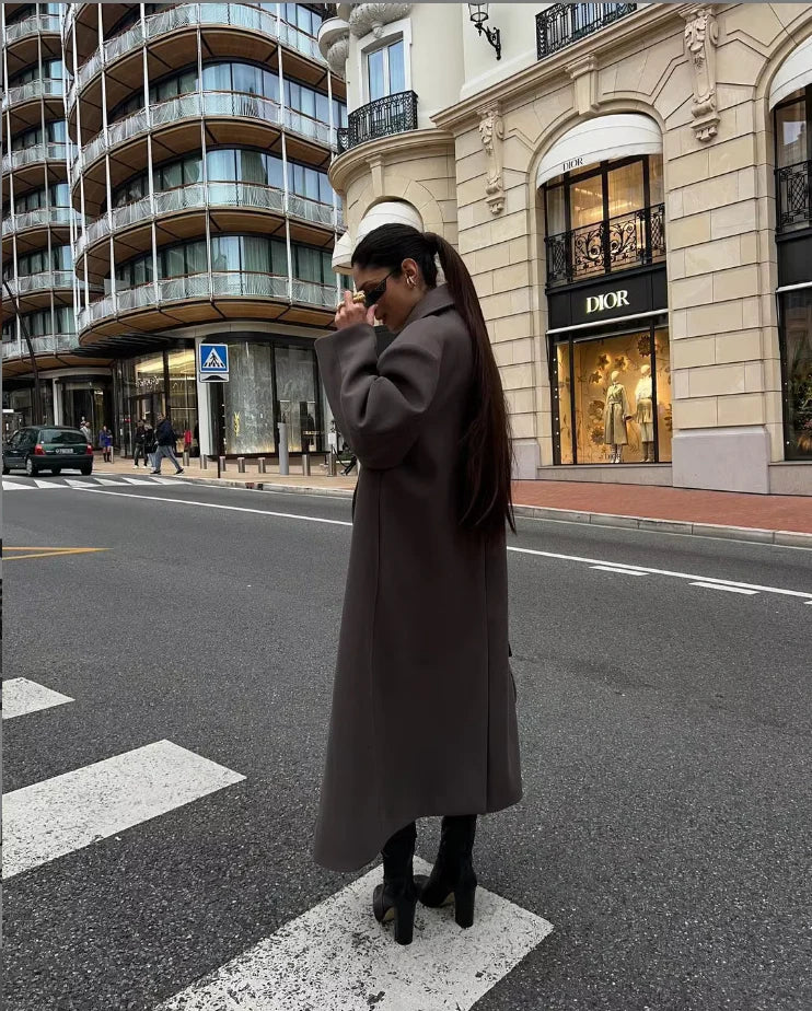 Hana Oversized Brown Coat