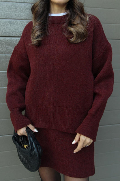 Cozy Knit Skirt Set