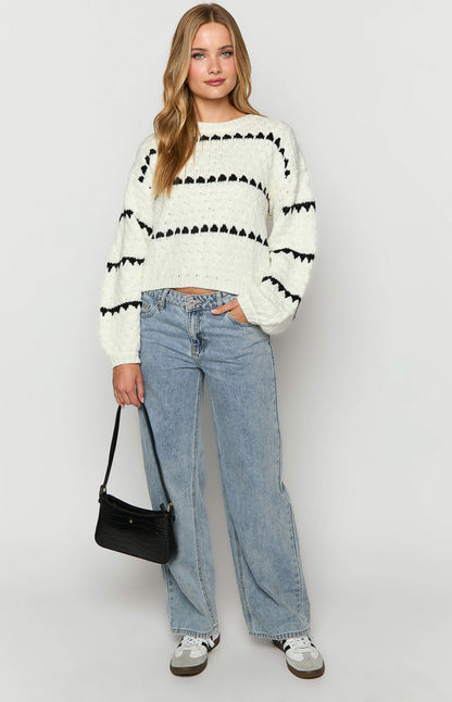 Holly Heart Stripe Sweater