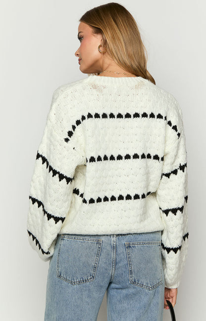 Holly Heart Stripe Sweater