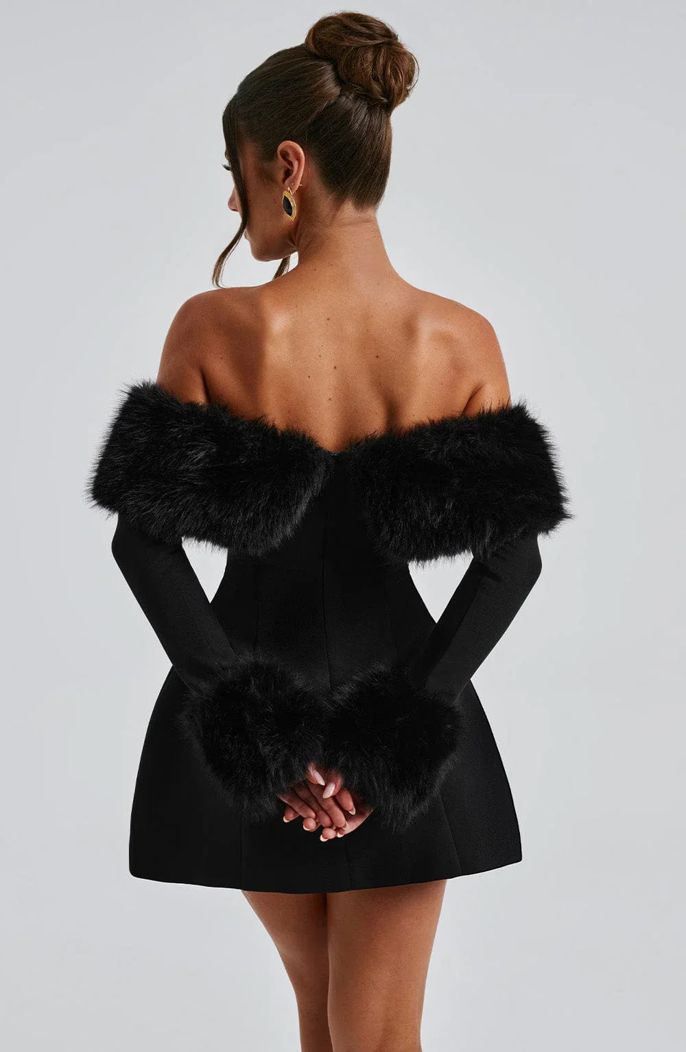 Venyra Fur Mini Dress